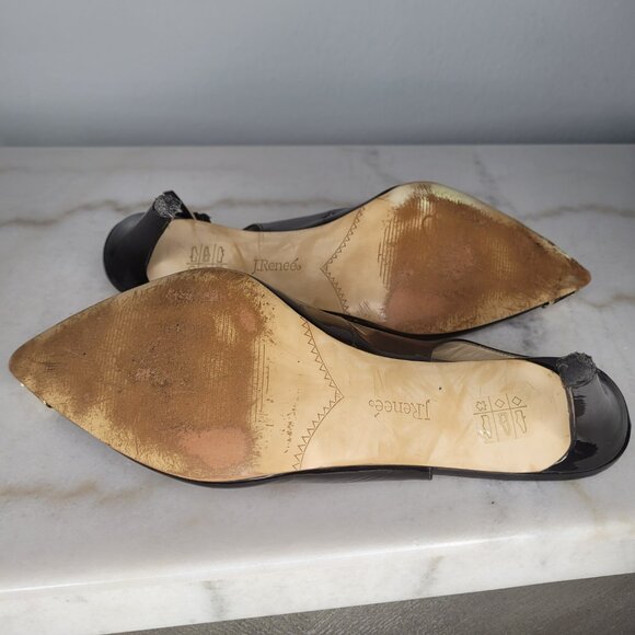 J. Renee Black Patent Slingback Heels with Gold Toe Cap – Size 12 - Picture 10 of 11